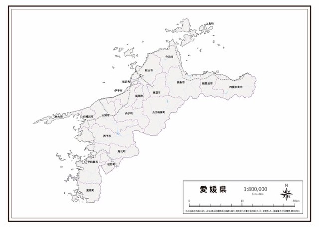 P6愛媛県 新幹線 Jr 私鉄 K Ehime P6 楽地図 日本全国の白地図ショップ