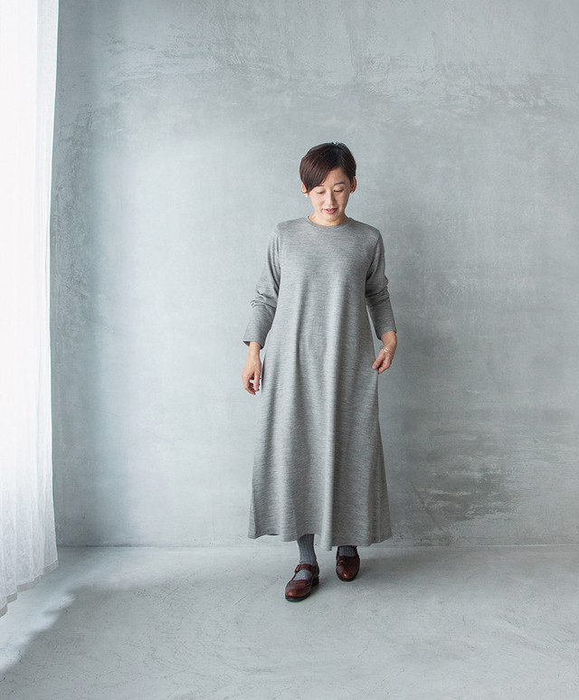 Sサイズ ライトグレー Hand Room Women S のウォッシャブルウールワンピース 天然生活 Online Shop