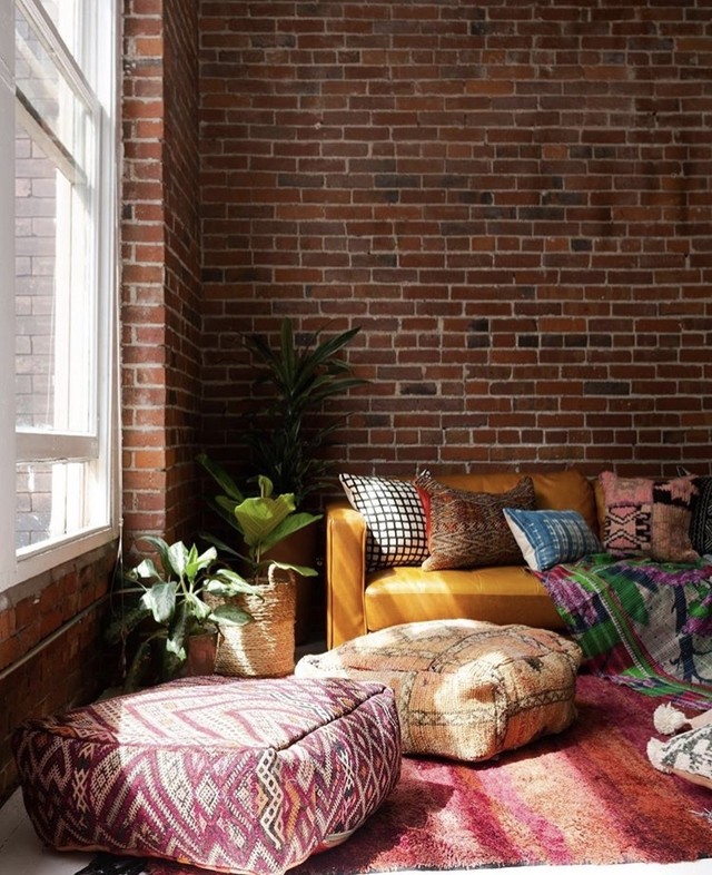 モロッコ オールドキリムのプフ 旅のカケラ