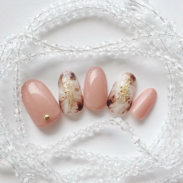 Rose フェミニンピンク ホワイトべっ甲 ネイルチップ通販 販売専門店oto Nail