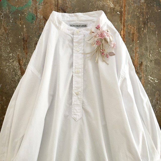 ー 白枝葉桜 ー Suｍire Bouquet 手染め 布花 コサージュ