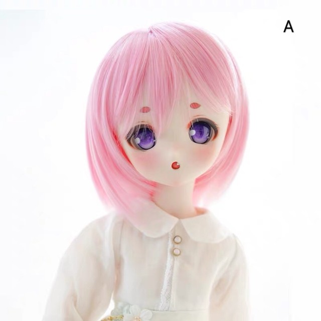 Bjdドール用ウィッグ 8 9インチ Mdd Ddサイズ通用 全5色 球体関節人形 Doll 女用 Popingbi Bjd