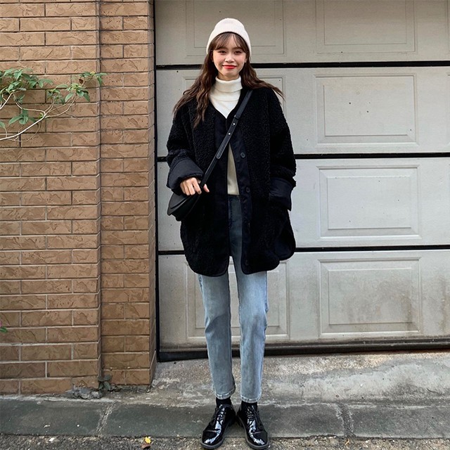 アウター ボアジャケット コート ノーカラー ミドル丈 オーバーサイズ ビッグシルエット カジュアル ストリート ボーイッシュ メンズライク アウトドア 秋 冬 Pa8423 Mahha Planet