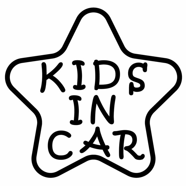送料無料 Kids In Car 子供乗ってます シンプル カーステッカー Smile Leaf
