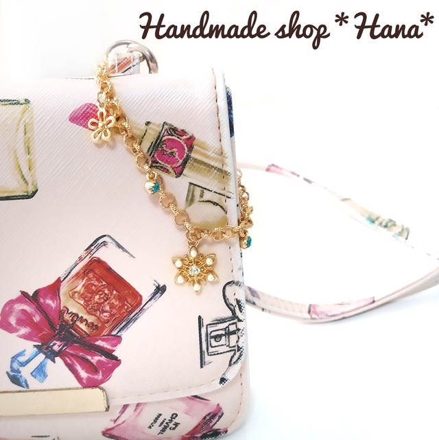 つける場所を変えるだけの2way 雪の華 ブレスレット兼バッグチャーム Handmaed Shop Hana