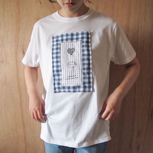 Nekogasukinahito ブルーギンガムチェックtシャツ Nekogasukinahito