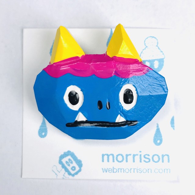 【morrison ムラバヤシケンジ】2.5次元木彫バッチ