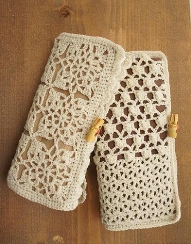 かぎ針ケースのキット モチーフ 書籍掲載作品 ピンク Polivi