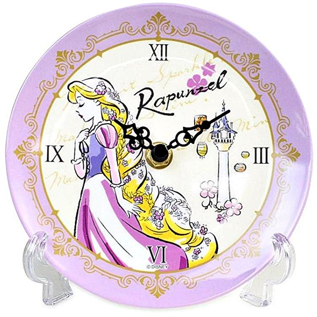 ディズニー プリンセス 置き時計 メラミントレークロック アナログ ラプンツェル x