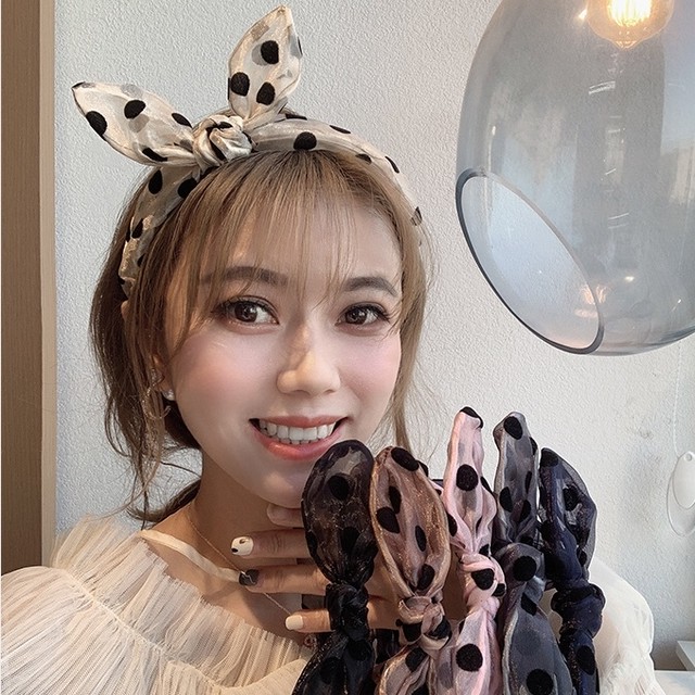 全6色オーガンジードット柄カチューシャ