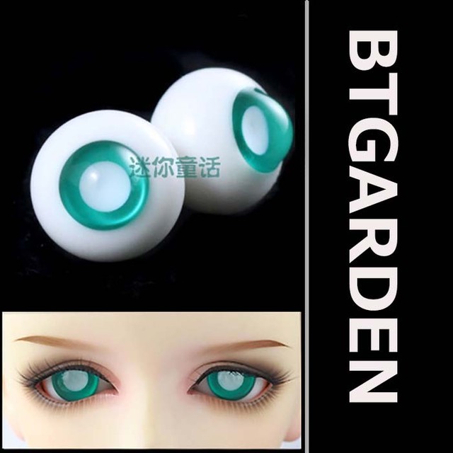 Bjdドール用グラスアイ 紋なし Eye グリーン 白い瞳 Green Mini 16ｍｍサイズ人形用 Btgarden