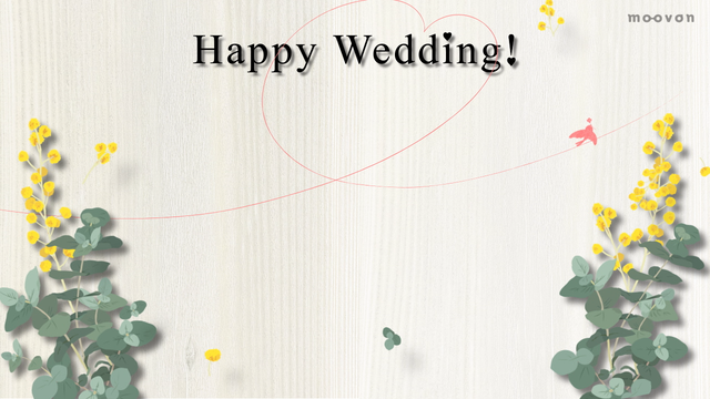 Happy Wedding Natural White バーチャル背景映像ショップ Moovon