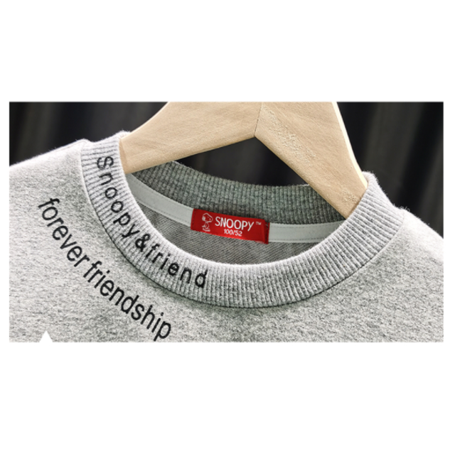 予約商品 Peanuts スヌーピー スウェット クルーネック ピーナッツ トレーナー アメカジ キャラクター Snoopy 男の子 ブラック 子どもセットアップ 2点セット キッズ服 長袖 トップス ロングパンツ 韓国 子供服 韓国 子ども服 韓国こども服 韓国 ベビー服 綿 キッズ
