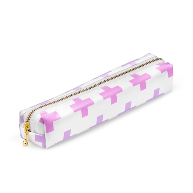 ゆめかわ 十字柄ペンケース Berry Milk