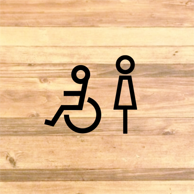 トイレマーク レストルーム 車椅子付トイレサインステッカーシール 身体障害者 不自由 老人 介護 思い出屋さん