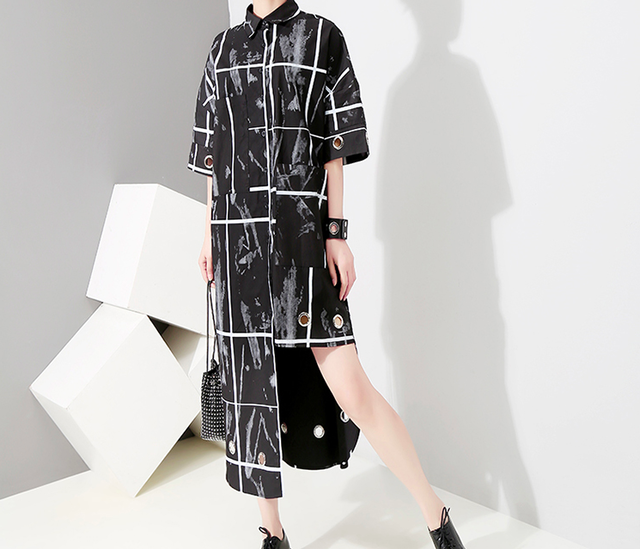 お届けまで15日以内 Tierra08 ブラック 黒 ワンピース モード系 モノトーン 半袖 ロング丈 Tieera08 ティエラ