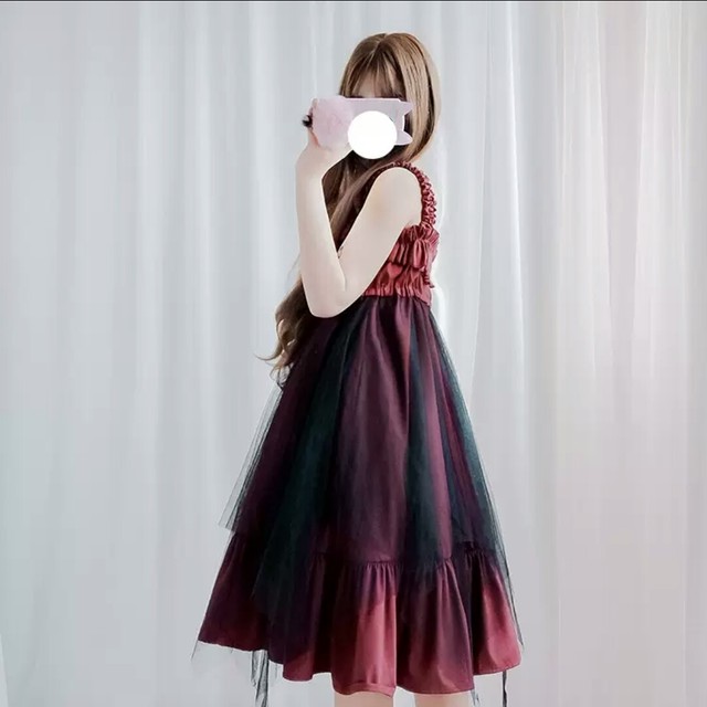 全2色 ワンピース 選べる長さ ロング丈 ショート丈 ハロウィン コスプレ ゴスロリ ロリータ イベント パーティー 可愛い Like Fashion