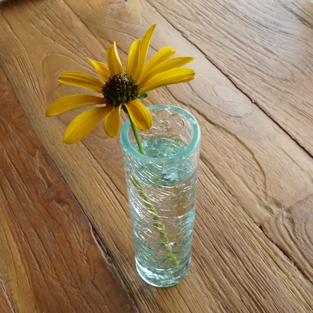 ガラスが割れたような美しい輝きのクラックガラスの花瓶 バリグラス ガラスフラワーベース ガラスベース 雑貨 Gazeppo