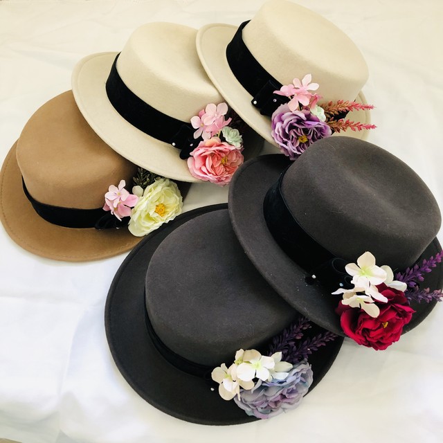 Rose Garden フェルトカンカン帽 Dahlia