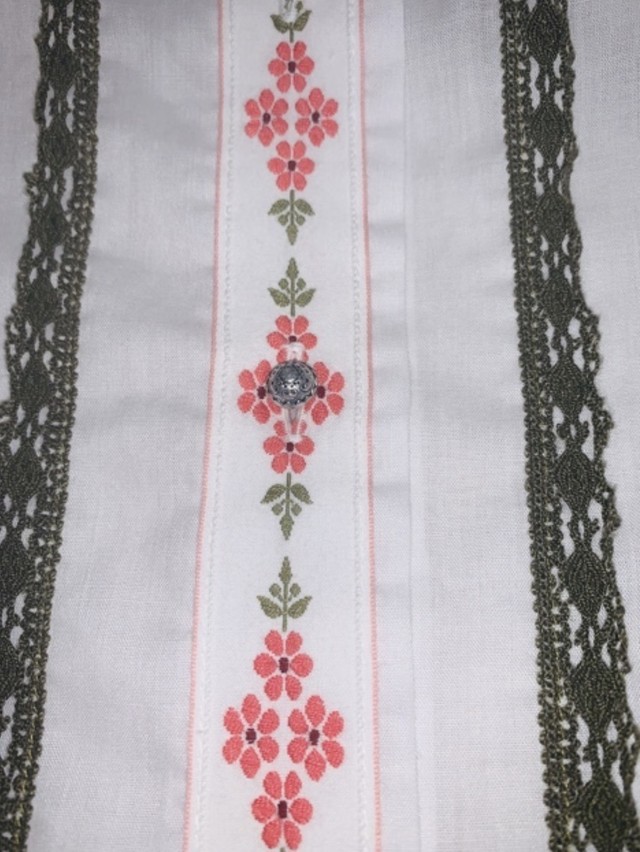 Dacron ヨーロッパ チロル チロリアン 刺繍 レース 白 ブラウス ヴィンテージ ダンス Vintage 古着 Club723 N17 Club723