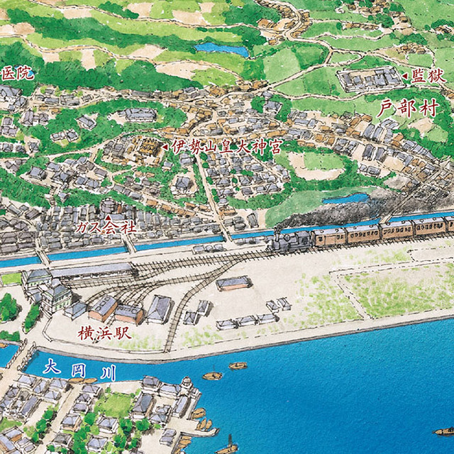 文明開化 横濱俯瞰図 B2判ポスター ジェオ オフィシャルショップ