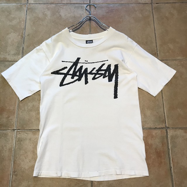 80 S Stussy オールドステューシー Tシャツ 黒タグ ホワイト Small Skrova