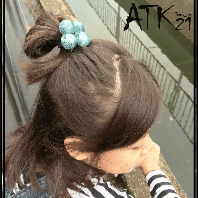 2点セット ラメ入り ボール 子供用ヘアゴム ツインテール ヘアポニー 卒業式 入学式 発表会 七五三 結婚式 パーティ 子供 キッズ 女の子 ヘアアクセサリー Hgk Atk21