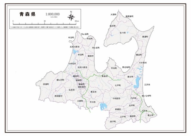 P5青森県 高速道路 K Aomori P5 楽地図 日本全国の白地図ショップ