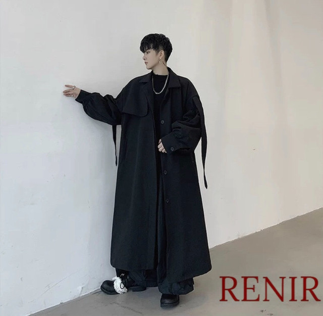 Renir レニール メンズ ロングコート チェスターコート コート ブラック Renir レニール メンズファッション レディースファッション