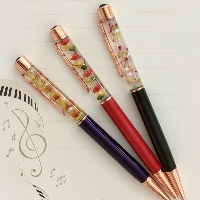 フラワーギフト お花のボールペン ハーバリウム ボールペン お花の文具 送料無料 誕生日 お祝い プリザーブドフラワーのfloral Harmony