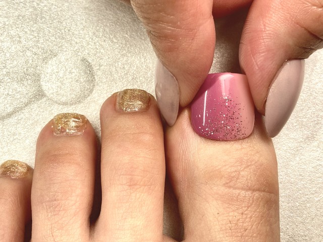 ピンク縦グラデーション Bijou Perfect Fit Tip ネイルチップ Zero Gel Bijou