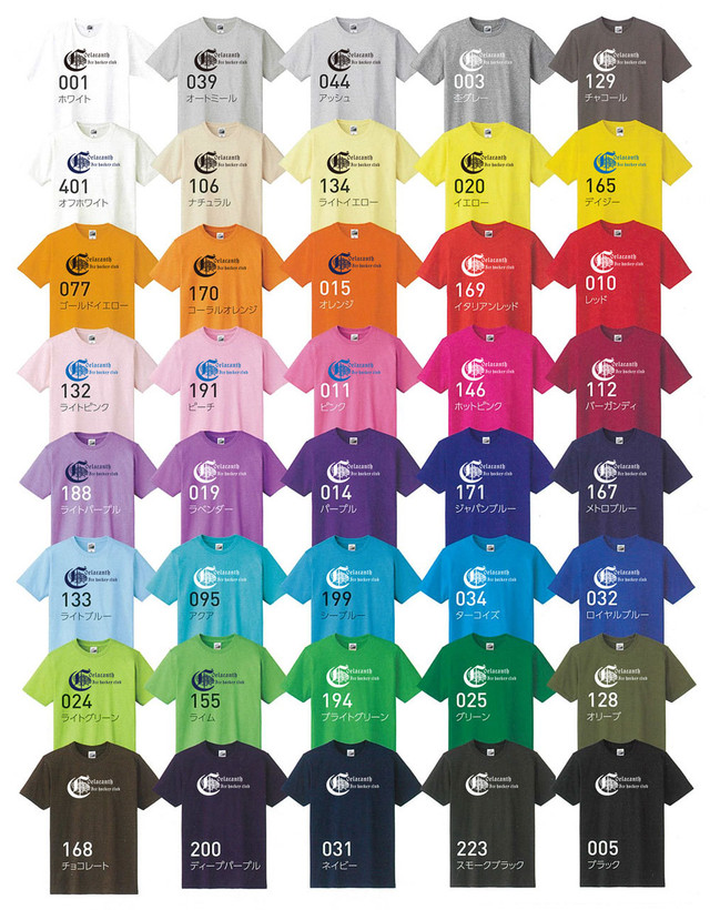 オプション５ Tシャツ ジーラカンスロゴマーク入れ 綿100 スタンダード