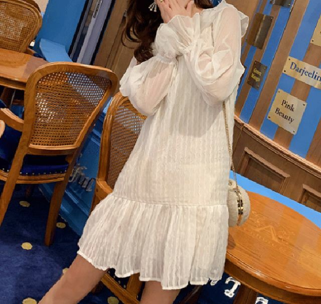 春 夏 レディース 白ワンピース 長袖ワンピース ドレス 大きいサイズ フィッシュテールスカート お出掛け デート かわいい おしゃれ Kr 5 023 Dress Sugar Moon