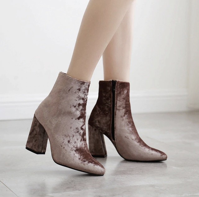 送料無料 大人可愛いカラー スエードブーツ 秋冬コーデ 美脚ブーツ Style Jennie