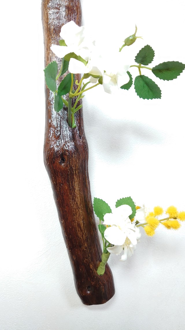 自然木フラワーベース 花挿し 革と木の創作工房 楓舎