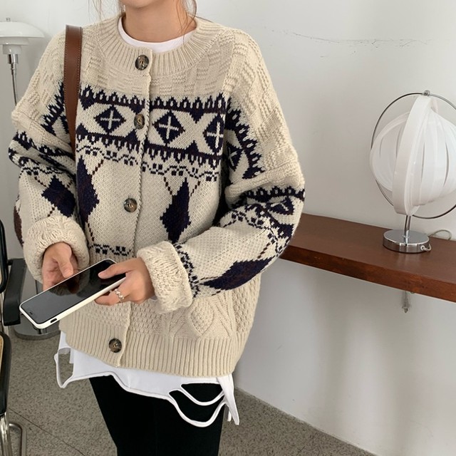 ヴィンテージアーガイルカーディガン【vintage argyle cardigan】