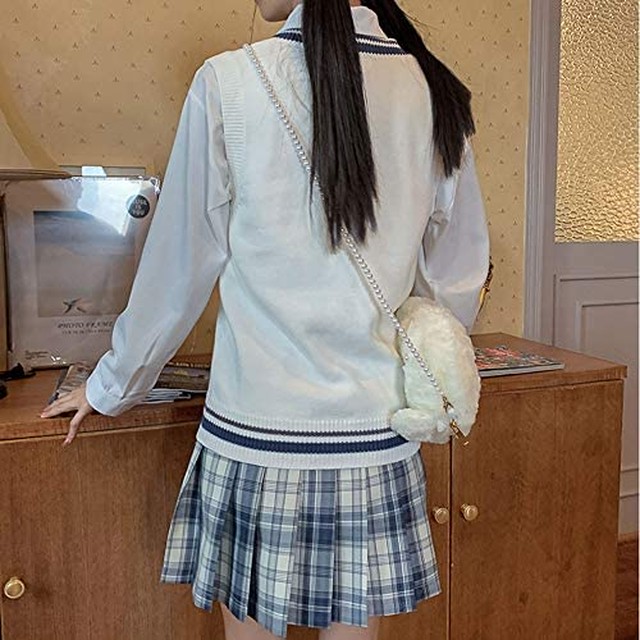 Jpcs Jk制服 3点セットセーター スカート ネクタイ 大きいサイズ 女子高生 学校制服 春秋冬用 スクール仮装 コスチューム Jkコスプレ クラスの服 學院風 イギリス風 高校制服 L Az Japan Classic Store