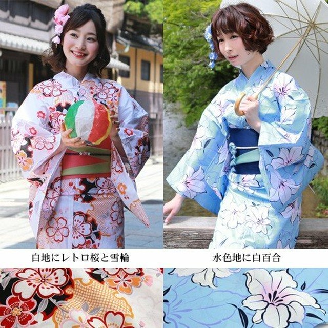 大特価 浴衣 セット レディース レトロ 選べる柄 なでしこ ときめき恋浴衣3点セット 紺 白 可愛い 朝顔 19 人気セレクト浴衣 和装 ショップ