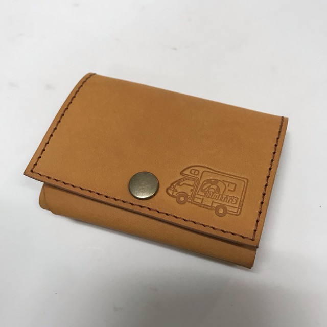 小さな三つ折り財布の型紙 レザークラフト パウダーミルク