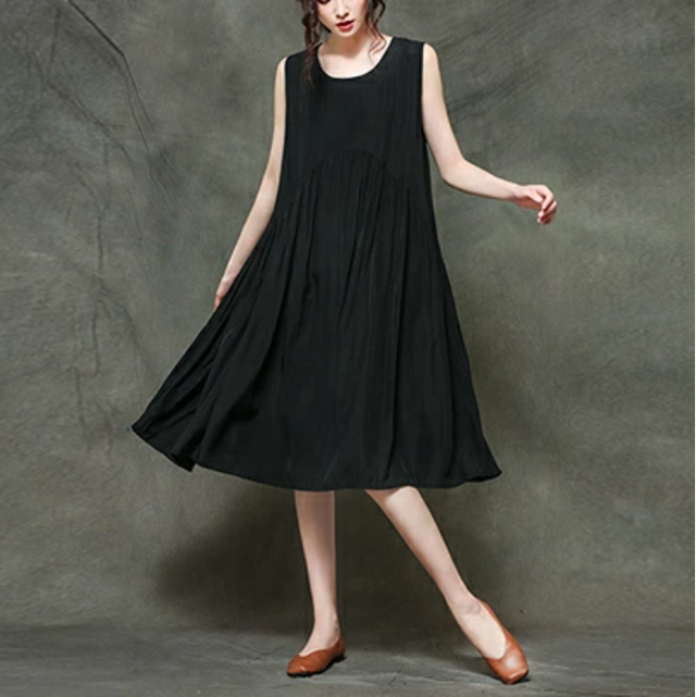 全3色 黒 ワンピース ナチュラル ノースリーブ 薄手 涼しい コットン 綿 ポリエステル 体型カバー ゆったり リラックス 春 夏 春夏 レディース ワンピ ドレス パーティ カジュアル グレー レッド ブラック 赤 大きいサイズ Xl 2xl 代 30代 40代 50代