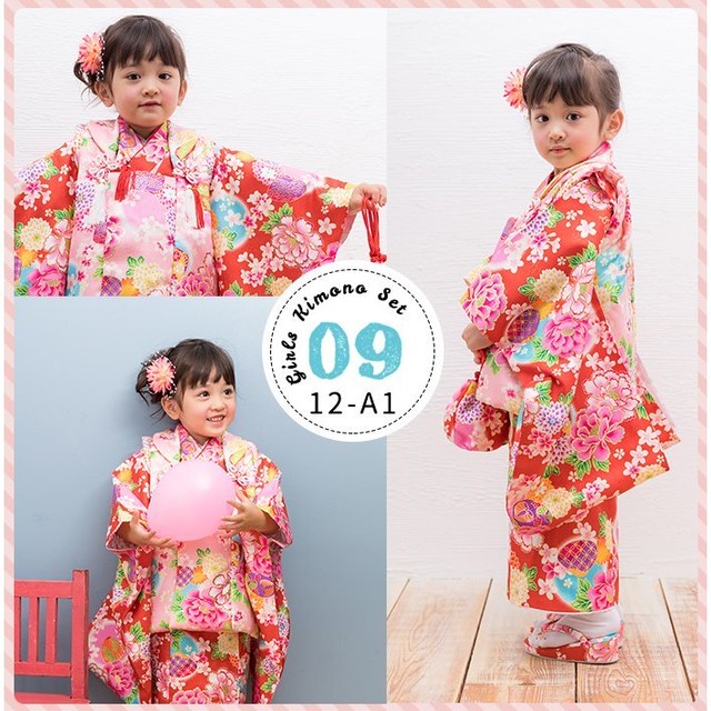 七五三に 着物 3歳 女の子 16color 17新作 9点 被布セット 三歳 被布コート 髪飾り 被布 お祝い 衣装 簡単着付け Selectshop Cocon