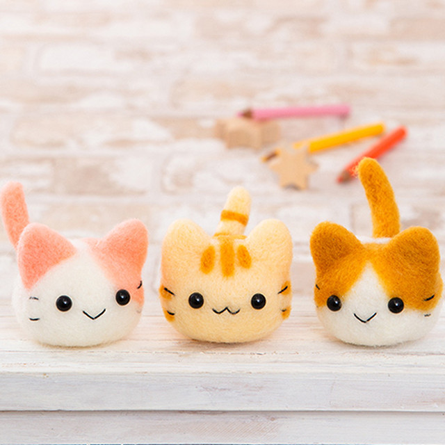 アクレーヌで作る三つ子のころころ猫ちゃん手作りキット 営業日3 5日で出荷予定 ねこのマスコット 手芸キット 花嫁diy Hm 441 528 幸せデリバリー リングピローなどの結婚式アイテム 手芸用品の通販