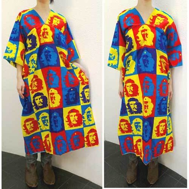 フリーサイズ オリジナルセレクト商品 チェ ゲバラ 原色反転プリント オーバーサイズワンピース Coolklothes