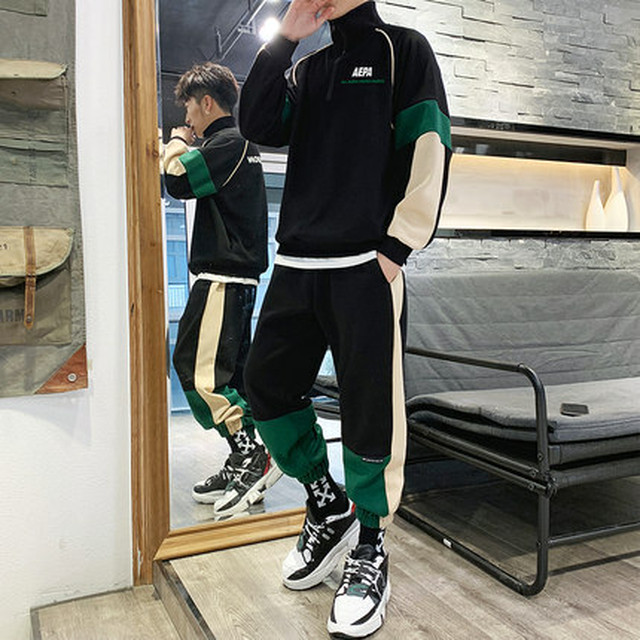 大人気セットアップ コーディネートセット トレーニング メンズ 韓国 トレンド スポーツウェア カジュアル カラーブロック ぐるぐる