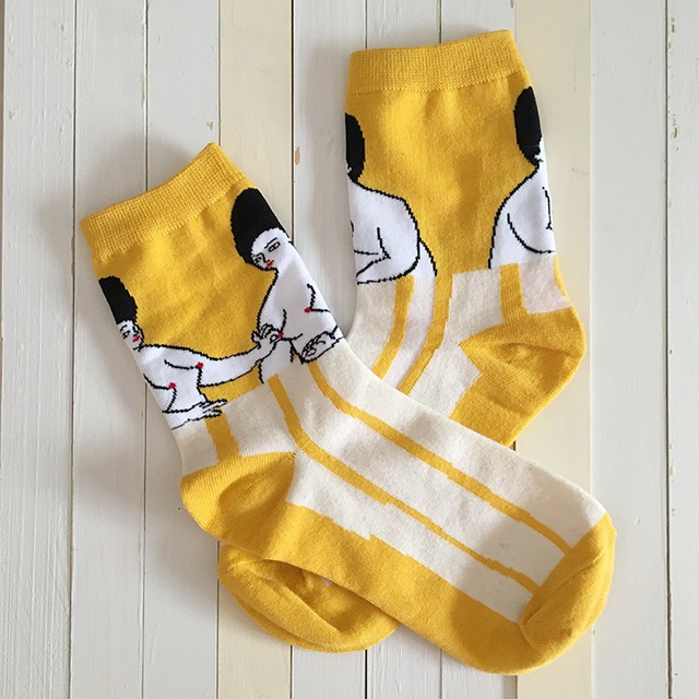 送料無料 女の人柄 個性的ソックス Miau Jau