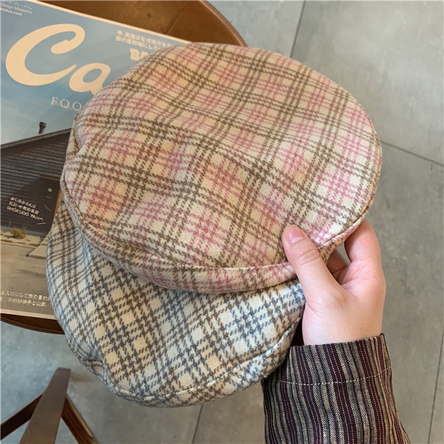 チェックウールベレー帽 【check wool beret hat】