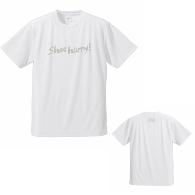 【限定】SHOEHURRY! DRY T-SHIRTS|ドライTシャツ(ホワイト/シルバー)