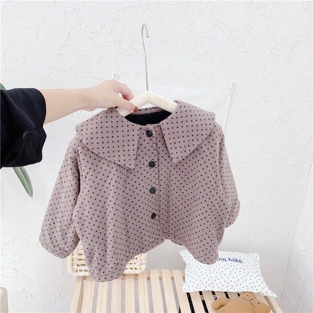 女の子 ドット 綿入れ ジャケット アウター 秋 冬 可愛い 人気 Dyh海外子供用品