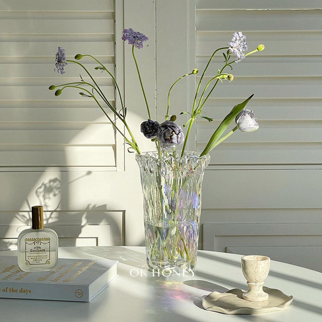 Newオーロラクリアベース 花瓶 ガラス花瓶 韓国インテリア 韓国雑貨 Nuance You 韓国インテリア 韓国ファッション 北欧インテリア 海外インポート品 通販shop