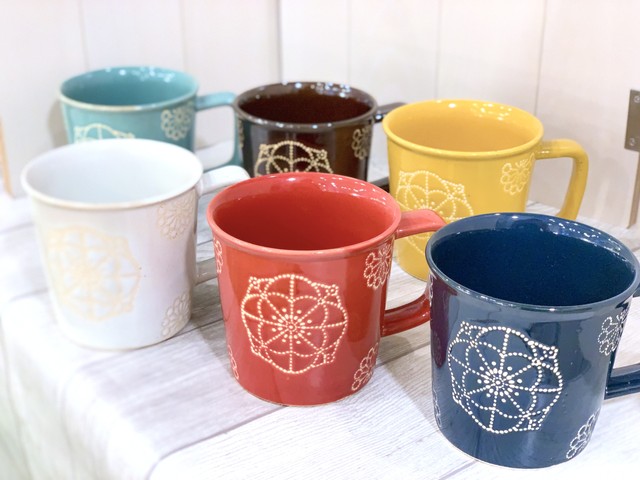 【波佐見焼】【藍染窯】【ステッチ】【マグカップ】 かわいい 北欧 クラフト